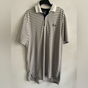 Under Armour Black and White Striped Polo Shirt